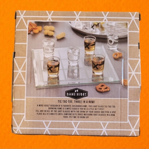 NIB GAME NIGHT TIC TAC TOE MINI SHOT GLASS DRINKING GAME ~ FUN GIFT - Picture 2 of 3